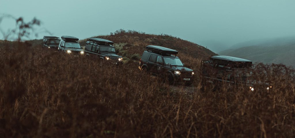 4 x 4's out driving in the Scottish countryside