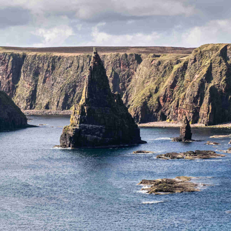 The famous sea stacks at Duncansby Head in the far north