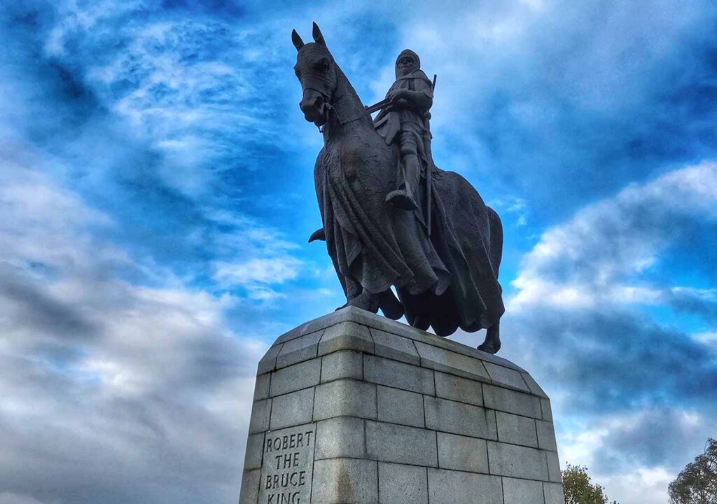 A statue of Robert the Bruce at Bannockburn.