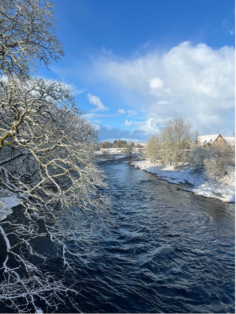 A winter scene of the Ulbster Arms hotel